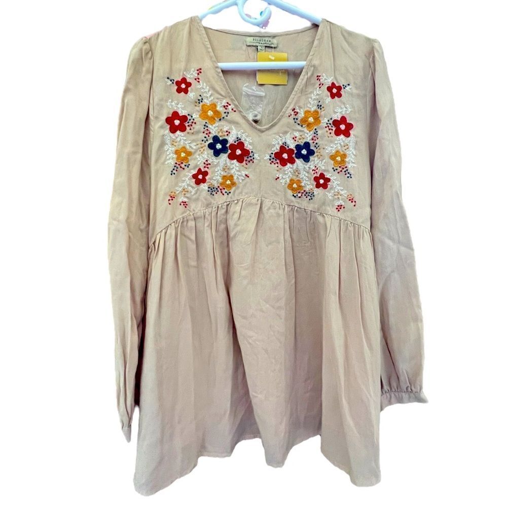 Polagram Floral Embroidered Blouse L